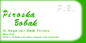 piroska bobak business card